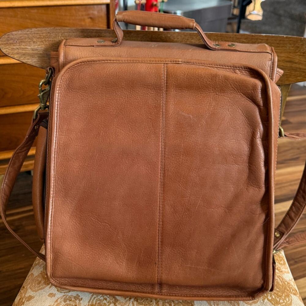 Latico Reporter Leather Crossbody Bag Hollywood Laptop Shoulder Brown - Picture 3 of 11